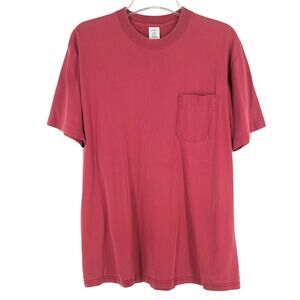 90s blank muted red tshirt 1990s vintage